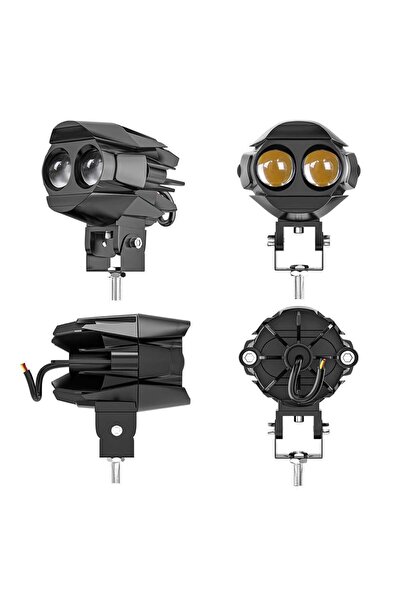 ASTRA LED 1 ADET Motosiklet Atv Utv Led Lazer Sis Farı Delici Beyaz Sarı Çift Renk 12 -80 Volt