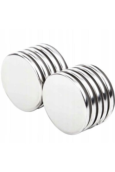 OEM Set de 10 magneți, neodim, 8 x 2 mm, argintii