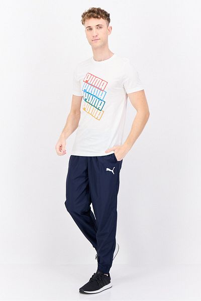 Puma Men Slim Fit Short Sleeves Outdoor T-shirt, White