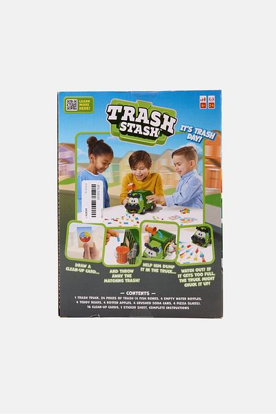 Goliath Trash Stash Dump Into Garbage Truck Game, Green