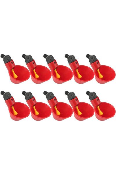 OEM Set de 10 adăpătoare pentru păsări, plastic, roșu