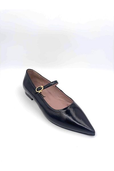 Mariolucci Women's Daily Ballerinas Genuine Black Patent Leather