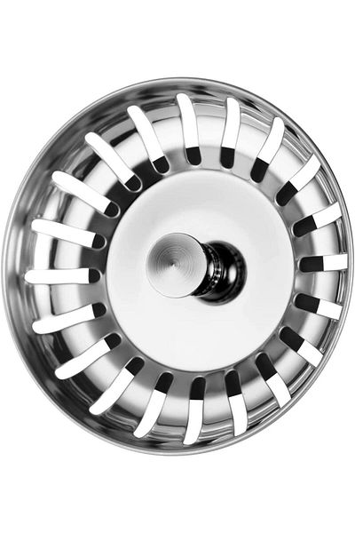 OEM Sită de chiuvetă, oțel inoxidabil/cauciuc, 80 mm, argintiu
