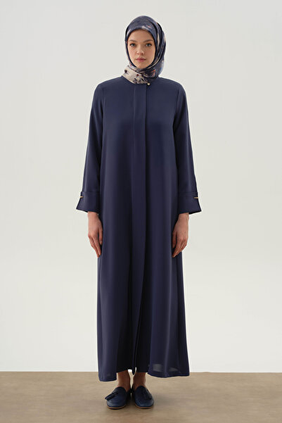 Tuğba Duble Manşet Detaylı Ferace - İndigo