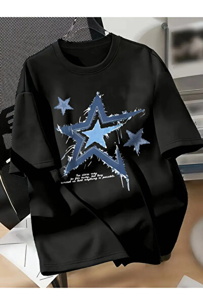 PERISENSE تي شيرت بطبعة نجمة زرقاء