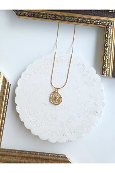 1881 STORE Çelik Gold Antik Baykuş Kolye