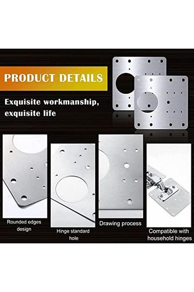 OEM Set de 4 accesorii pentru balamale, oțel inoxidabil, argintiu