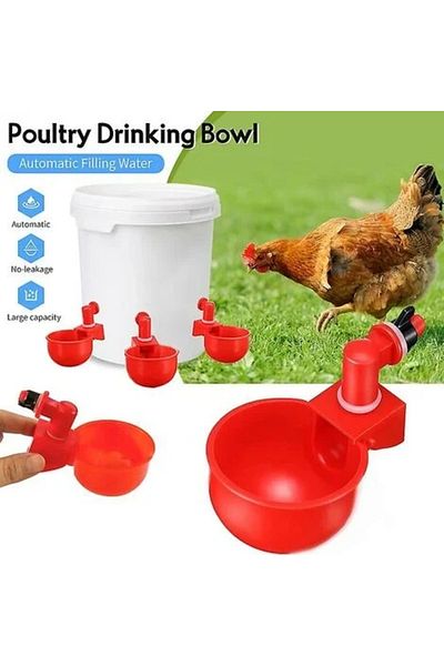 OEM Chicken Waterers 4pcs, ABS, 10.5x6.5x4cm, Red