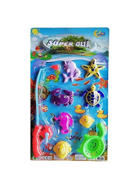 BAMTEBİ Süper Olta Mıknatıslı Balık Yakalama Oyunu 9 Parça Manyetik Oltalı Ba...