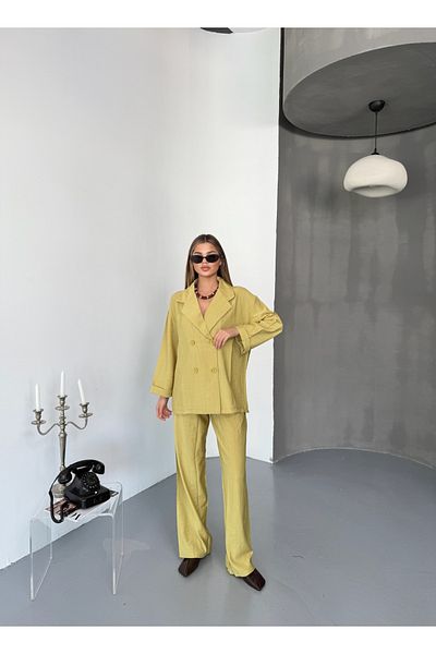 modabetce Strawberry Fabric Blazer Jacket Pants Suit