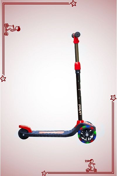 POZART Scooter New Swing 3 Wheels with Led Lights 40kg Capacity Suitable for 3 Years Old