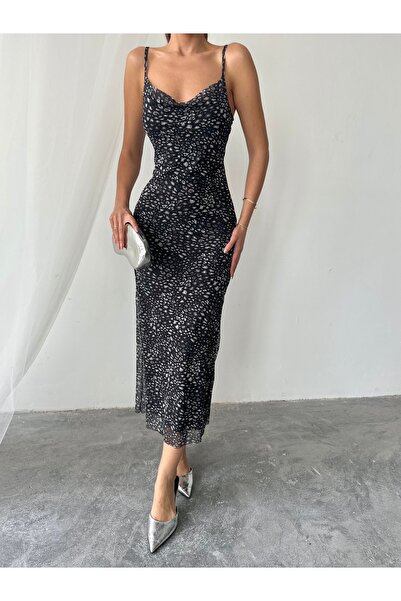 Paw Garage Ženska Megan degaje izrez Podesiva traka komad Postavljeno haljina