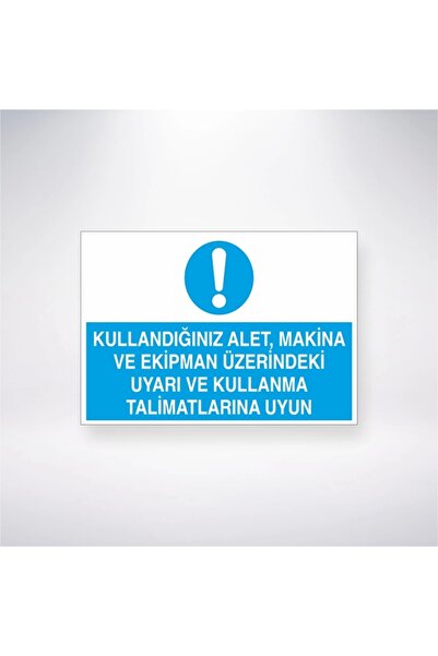 Reysa Tasarım امتلكي ملصق تحذير وتعليمات استخدام الأدوات والآلات والمعدات 20X28