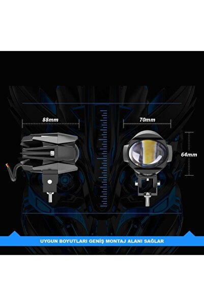 ASTRA LED 1 Adet Açma Kapama Anahtarlı Motosiklet Atv Utv Scooter Offroad Beyaz Sarı Çift Renk Lazer Sis Farı Delici 12-24 Volt