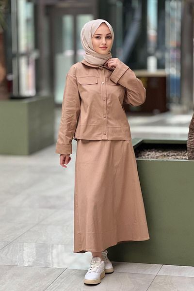 Nuss Cap Sleeves Folded Skirt Suit