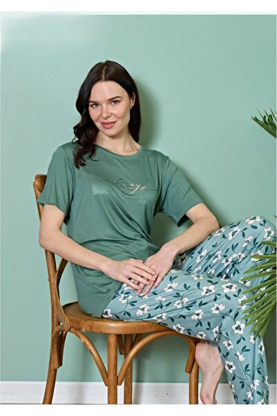 Over Sleep by Poleren SET DE Pijamale VERDE 1875