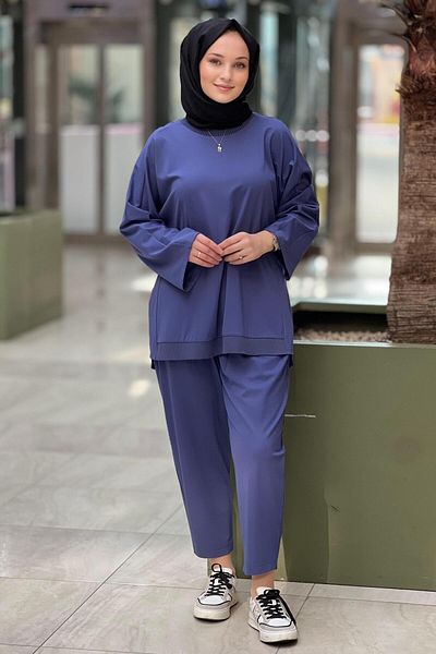 Ghisa Set pantaloni de bază cu guler cu nervuri