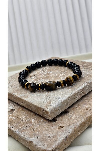 AURA Tiger Eye&Onix Special Design Men's Bracelet
