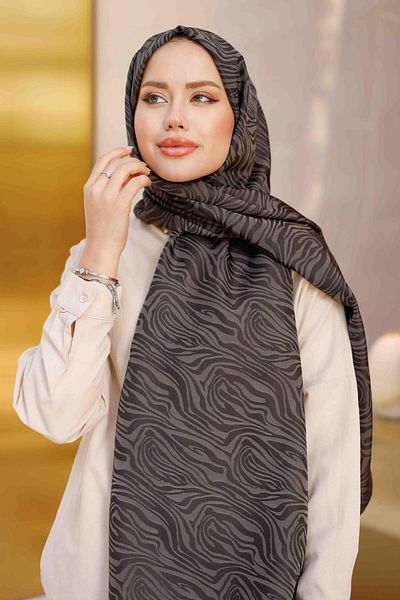 Mahal Μεταξωτό διπλής όψης Zebra Voile Σάλι