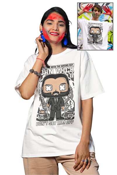Fuddy Moda Majica sa printom Džon Vik, unisex mini majica iz filma Džon Vik Š...