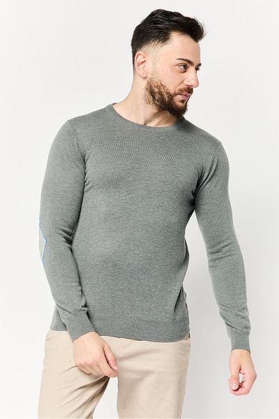 Harmont & Blaine Jeans Men Crew Neck Textured Sweater, Grey