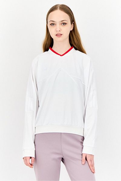 adidas Women Sportswear Fit Long Sleeve Outdoor Sweatshirt, White