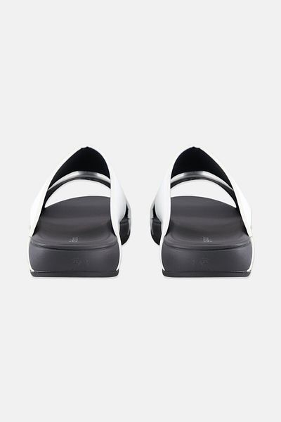 Algspar Men 2 Strap Slip On Arabic Sandals, White