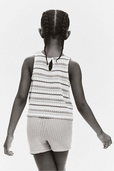 H&M Textured-knit shorts