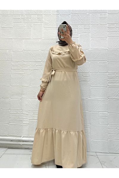 Zeynep Butik Aerobin Fabric Frilly Dress 1686