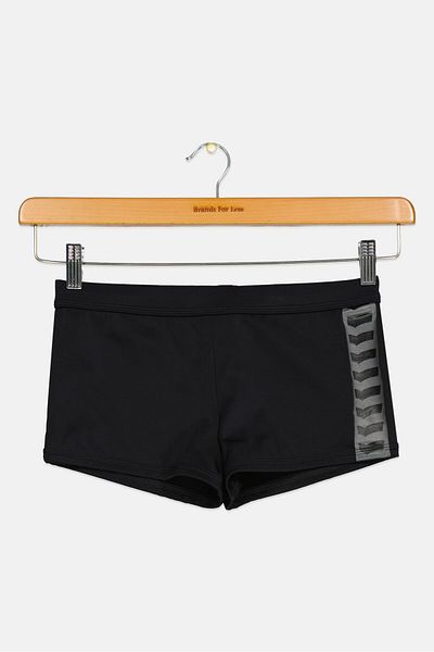 GAS Men Brand Logo Pull On Swim Trunks, Black