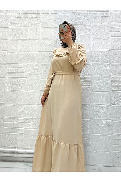 Zeynep Butik Aerobin Fabric Frilly Dress 1686