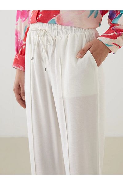 LC Waikiki Wide Leg Women's Trousers with Elastic Waist