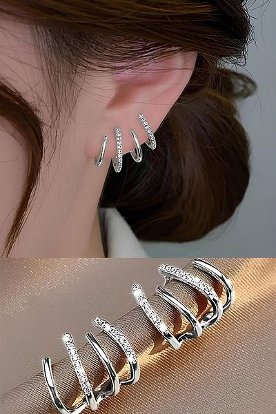 PREGIO Zircon Stone Claw Earrings Multiple Vip Earrings Kp3
