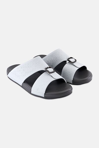 Algspar Men Slip On Arabic Sandals,grey