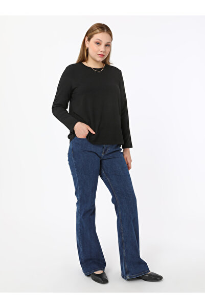 ALİA Μπλουζάκι από ύφασμα Viscose Crew Neck - Μαύρο - Alia