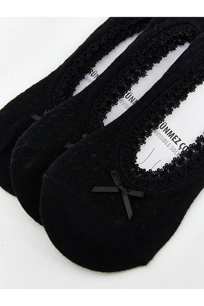 LC Waikiki Lace Detailed Women's Ballerina Socks 3-Piece