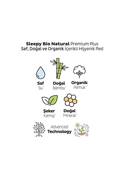 Sleepy BİO NATURAL PREMİUM PLUS+ 1 NORMAL 14 ADET