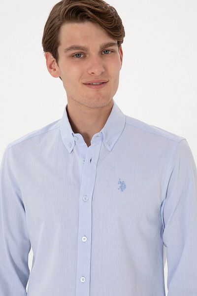 U.S. Polo Assn. Светлосиня мъжка риза Gırpe 2103112