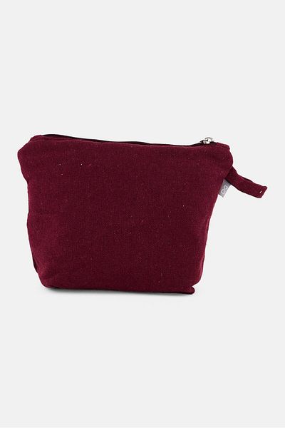 Muy Mucho Women Textured Small Toiletry Bag, Maroon