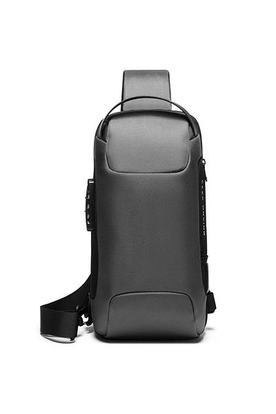 BANGE Crossbody backpack, splash-proof, anti-theft pocket, TSA lock and USB port, BANGE, Grey