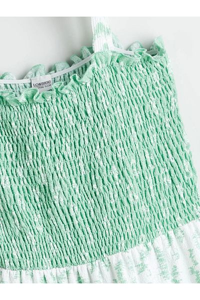 LC Waikiki LCW Kids Rochie pentru fete cu guler pătrat alb cu flori