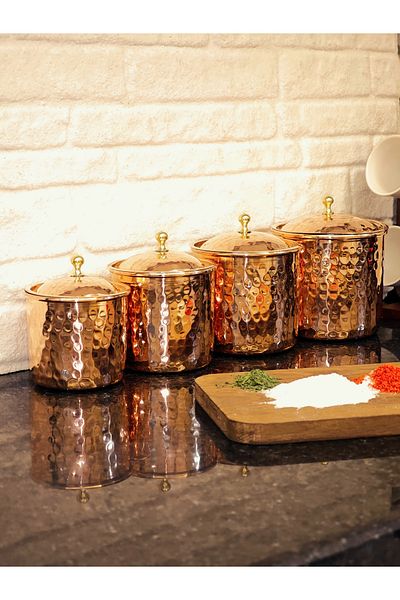 modabakir Copper Spice Bowl Set 4 Pieces