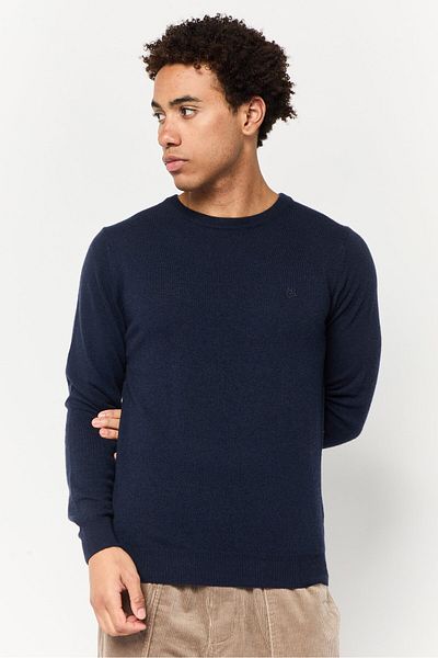 Harmont & Blaine Men Crew Neck Knitted Sweater, Dark Navy