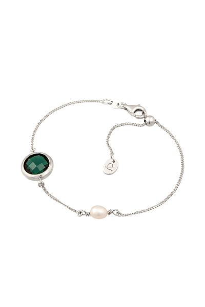 ELLI Brățară Femei Cerc Armouredchain Cuarț Checkerboard Dublu Setare Verde 925 Sterling S