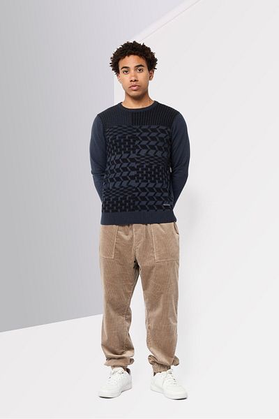Harmont & Blaine Jeans Men Crew Neck Long Sleeves Knitted Sweater, Multicolor