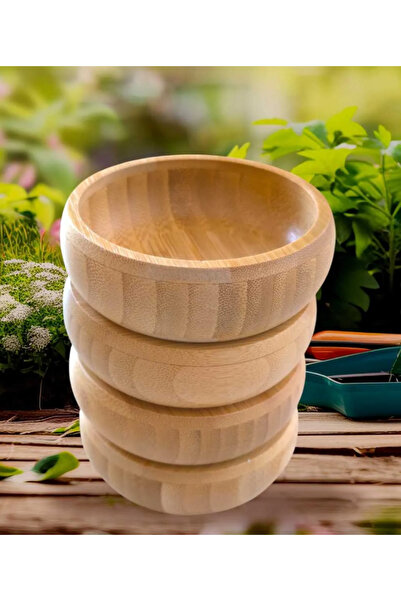 HOME ZDK AWM Bamboo Natural 4-Piece Snack Bowl