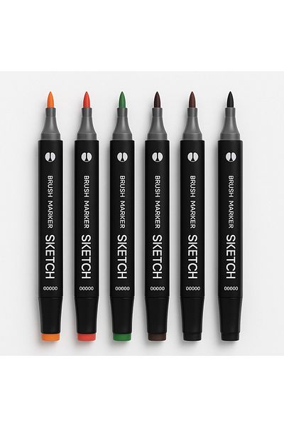 TOUCH SKETC 80Pcs Marker Pen Set with Double-Sided Brush Tip