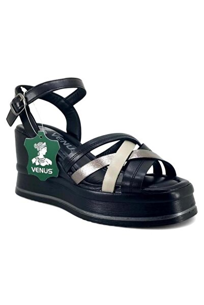 Venüs 2510902 Καθημερινά σανδάλια από γνήσιο δέρμα-Μαύρο