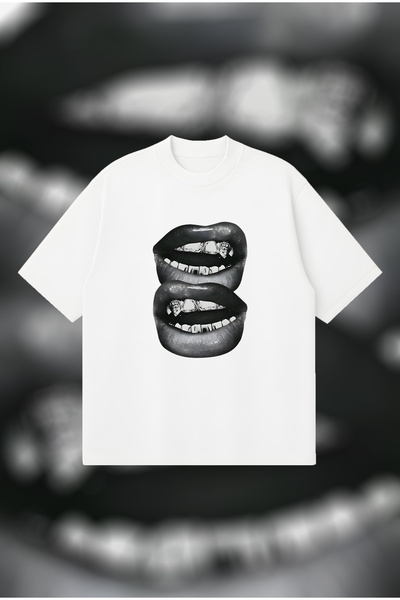 PURE POWER Grillz zubi Štampano Oversize kroj unisex Pamuk paketa prozračna d...