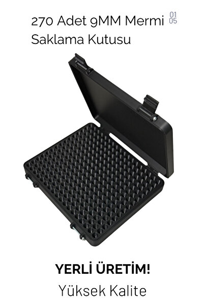 ESL Decor Mermi Kutusu 270 Adetlik – Siyah Renkli, 9mm Uyumlu